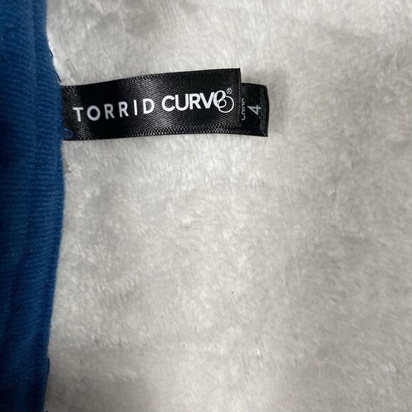 Torrid Curve Longline Bra Women's Plus Sz 4 Blue Lace Underwire Sheer Unlined - Picture 5 of 8